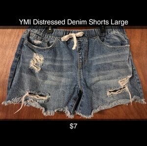 YMI Blue Distressed Jean Shorts